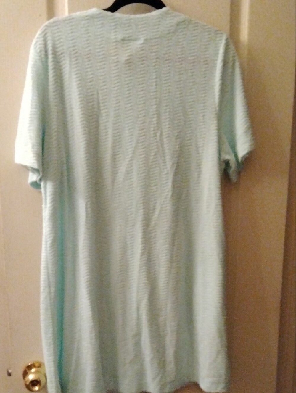 Light Aqua Button-Front Knit House Coat - Picture 2 of 11